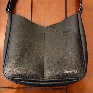 Calvin Klein Black Pebbled Leather Crossbody purse